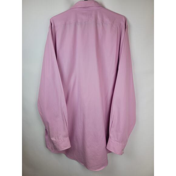 Lands End Men's Pinpoint Oxford Button Up Shirt Pink Purple Sz 17/37 Tall - Picture 9 of 9